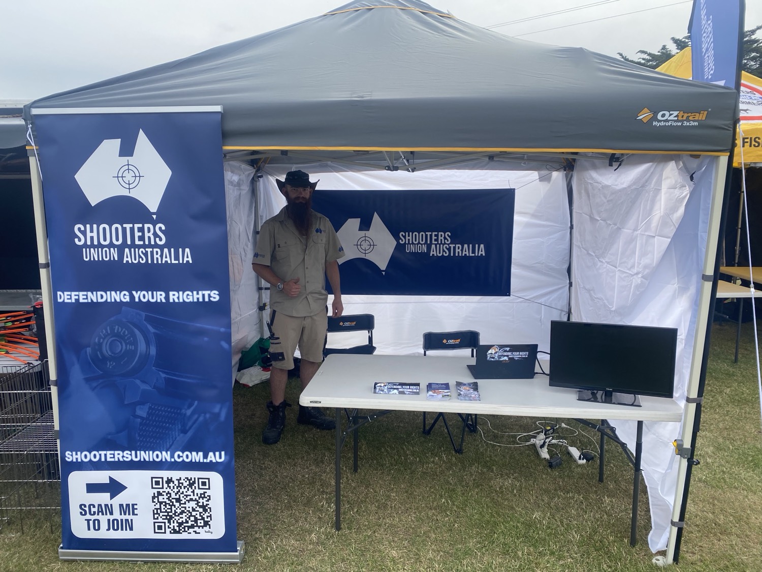 Phillip Bigg at a Shooters Union Australia stall